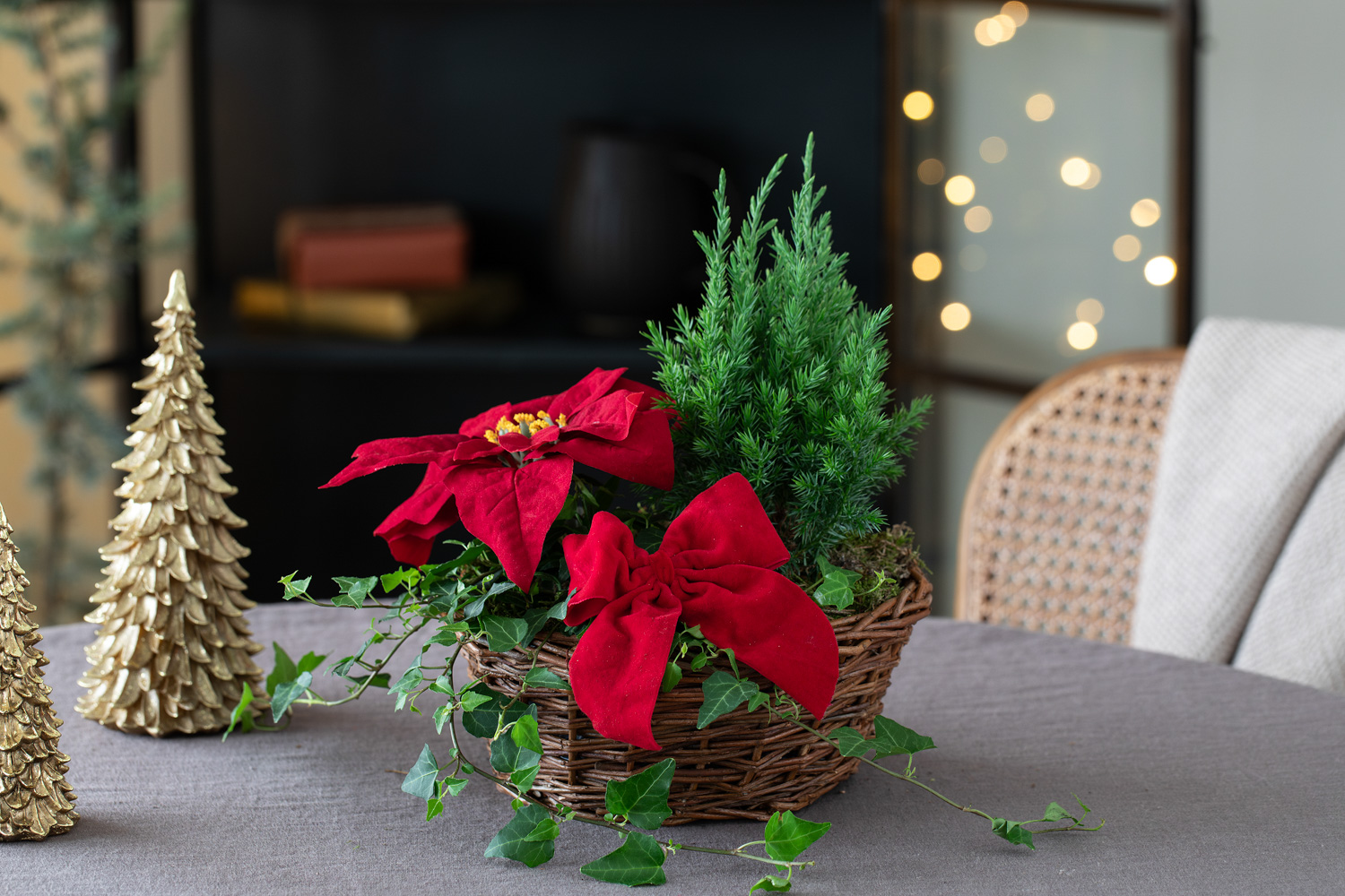 Koselig julegruppe med julestjerne